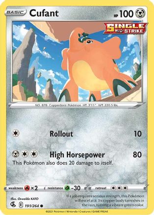 SWSH08 Fusion Strike  191/264 Cufant  - Reverse Holofoil - Common