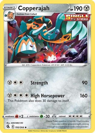 SWSH08 Fusion Strike  192/264 Copperajah  - Reverse Holofoil - Uncommon