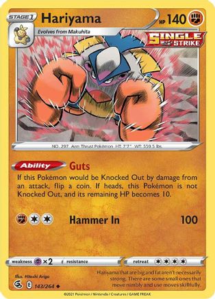 SWSH08 Fusion Strike  143/264 Hariyama  - Uncommon