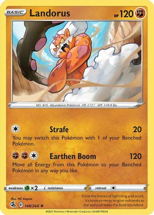 SWSH08 Fusion Strike  148/264 Landorus  - Holofoil - Holo Rare