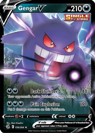 SWSH08 Fusion Strike  156/264 Gengar V  - Holofoil - Ultra Rare