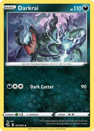 SWSH08 Fusion Strike  167/264 Darkrai  - Reverse Holofoil - Uncommon