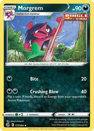 SWSH08 Fusion Strike  177/264 Morgrem  - Reverse Holofoil - Uncommon