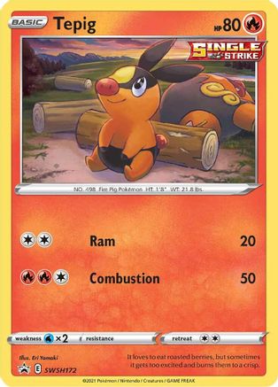 SWSH Sword & Shield Promo Cards  SWSH172 Tepig  - Holofoil - Promo