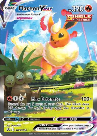SWSH Sword & Shield Promo Cards  SWSH180 Flareon VMAX  - Holofoil - Promo