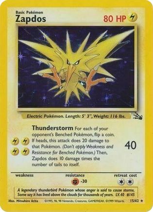 Miscellaneous Cards & Products  015/62 Zapdos  - Holofoil - Promo