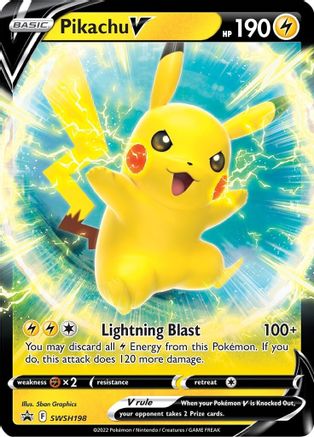 SWSH Sword & Shield Promo Cards  SWSH198 Pikachu V  - Holofoil - Promo