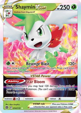 SWSH09 Brilliant Stars  014/172 Shaymin VSTAR  - Holofoil - Ultra Rare