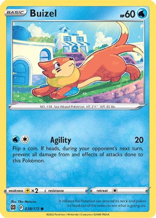 SWSH09 Brilliant Stars  038/172 Buizel  - Common