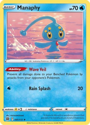 SWSH09 Brilliant Stars  041/172 Manaphy  - Rare