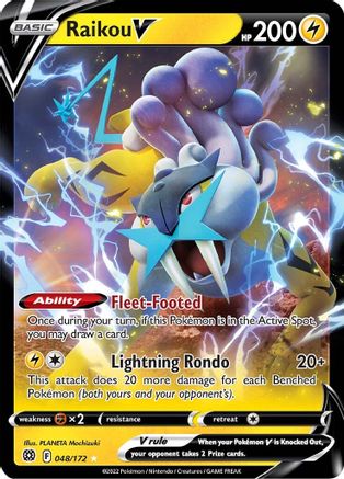 SWSH09 Brilliant Stars  048/172 Raikou V  - Holofoil - Ultra Rare