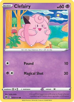 SWSH09 Brilliant Stars  053/172 Clefairy  - Common