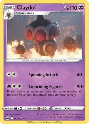 SWSH09 Brilliant Stars  059/172 Claydol  - Reverse Holofoil - Uncommon