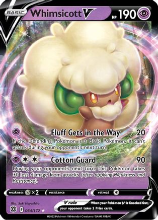 SWSH09 Brilliant Stars  064/172 Whimsicott V  - Holofoil - Ultra Rare