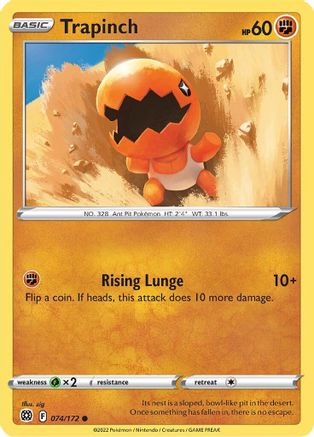 SWSH09 Brilliant Stars  074/172 Trapinch  - Reverse Holofoil - Common