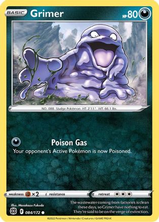 SWSH09 Brilliant Stars  084/172 Grimer  - Reverse Holofoil - Common