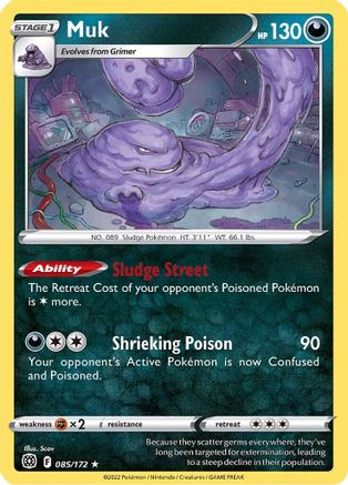 SWSH09 Brilliant Stars  085/172 Muk  - Rare
