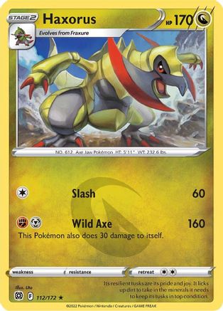 SWSH09 Brilliant Stars  112/172 Haxorus  - Rare