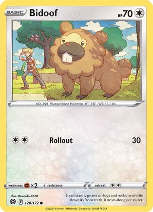 SWSH09 Brilliant Stars  120/172 Bidoof  - Common