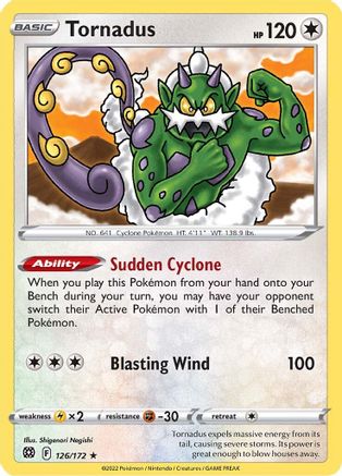 SWSH09 Brilliant Stars  126/172 Tornadus  - Rare