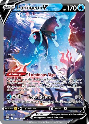 SWSH09 Brilliant Stars  156/172 Lumineon V (Alternate Full Art)  - Holofoil - Ultra Rare
