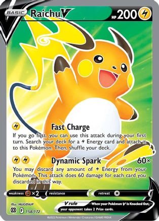 SWSH09 Brilliant Stars  158/172 Raichu V (Full Art)  - Holofoil - Ultra Rare