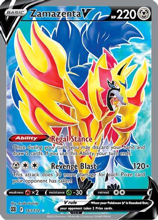 SWSH09 Brilliant Stars  163/172 Zamazenta V (Full Art)  - Holofoil - Ultra Rare