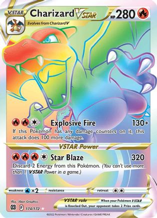 SWSH09 Brilliant Stars  174/172 Charizard VSTAR (Secret)  - Holofoil - Secret Rare