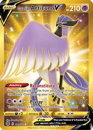 SWSH09 Brilliant Stars  181/172 Galarian Articuno V (Secret)  - Holofoil - Secret Rare