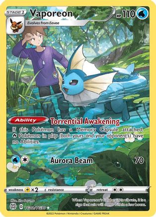 SWSH09 Brilliant Stars Trainer Gallery  TG02/TG30 Vaporeon  - Holofoil - Ultra Rare