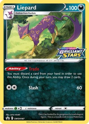SWSH Sword & Shield Promo Cards  SWSH187 Liepard  - Holofoil - Promo