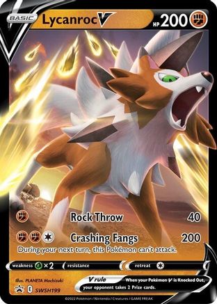 SWSH Sword & Shield Promo Cards  SWSH199 Lycanroc V  - Holofoil - Promo