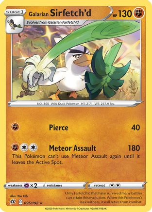 Deck Exclusives  095/192 Galarian Sirfetch'd  - Rare
