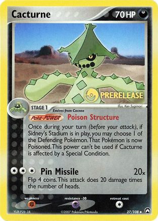 Miscellaneous Cards & Products  027/108 Cacturne  - Promo