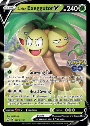 SWSH Sword & Shield Promo Cards  SWSH225 Alolan Exeggutor V  - Holofoil - Promo
