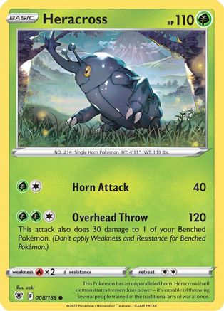 SWSH10 Astral Radiance  008/189 Heracross  - Common
