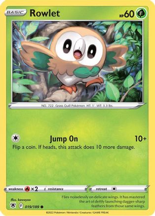 SWSH10 Astral Radiance  019/189 Rowlet  - Common