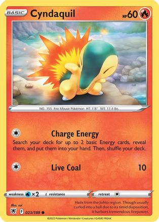 SWSH10 Astral Radiance  023/189 Cyndaquil  - Common