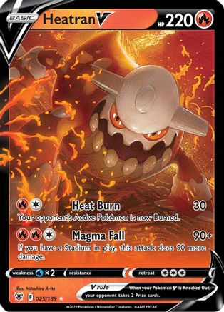 SWSH10 Astral Radiance  025/189 Heatran V  - Holofoil - Ultra Rare