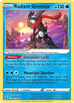 SWSH10 Astral Radiance  046/189 Radiant Greninja  - Holofoil - Radiant Rare