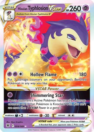 SWSH10 Astral Radiance  054/189 Hisuian Typhlosion VSTAR  - Holofoil - Ultra Rare