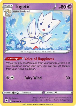 SWSH10 Astral Radiance  056/189 Togetic  - Reverse Holofoil - Uncommon