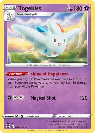 SWSH10 Astral Radiance  057/189 Togekiss  - Holofoil - Holo Rare