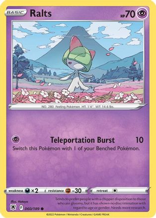 SWSH10 Astral Radiance  060/189 Ralts  - Common