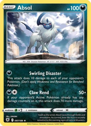 SWSH10 Astral Radiance  097/189 Absol  - Holofoil - Holo Rare