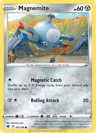 SWSH10 Astral Radiance  105/189 Magnemite  - Reverse Holofoil - Common