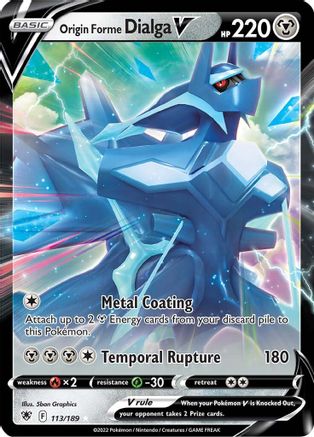 SWSH10 Astral Radiance  113/189 Origin Forme Dialga V  - Holofoil - Ultra Rare