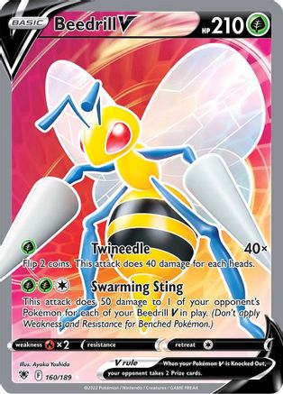 SWSH10 Astral Radiance  160/189 Beedrill V (Full Art)  - Holofoil - Ultra Rare