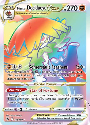SWSH10 Astral Radiance  195/189 Hisuian Decidueye VSTAR (Secret)  - Holofoil - Secret Rare