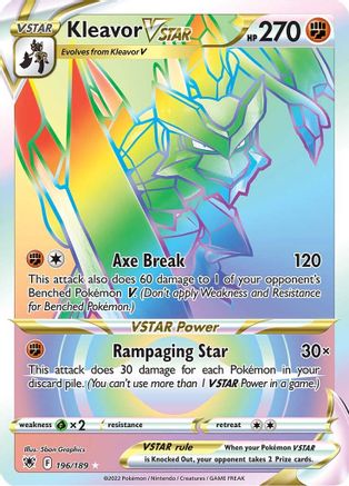 SWSH10 Astral Radiance  196/189 Kleavor VSTAR (Secret)  - Holofoil - Secret Rare